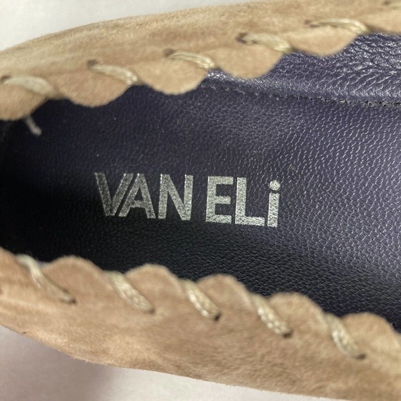Vaneli Shoes Womens Sz 7N Beige Tan Suede Leather Ruched Ballet Flats - Picture 6 of 7